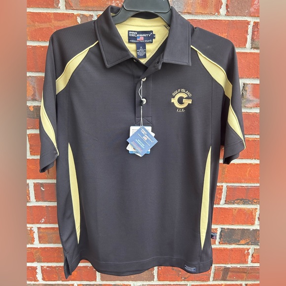 Pro Celebrity | Shirts | Nwt Pro Celebrity Mens Short Sleeve Black Gold ...